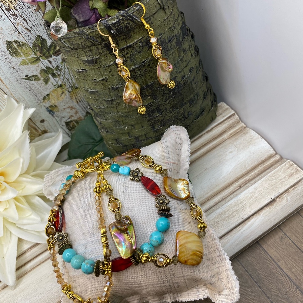 Gold and Turquoise Jewelry Set